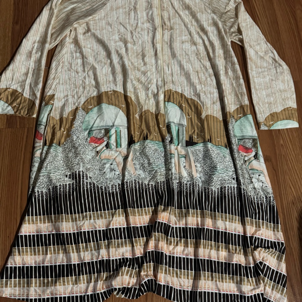 Vintage Night Gown T.V. Sangers John Lennon Graphic Art Long Sleeve Dress Y2k - Picture 4 of 10